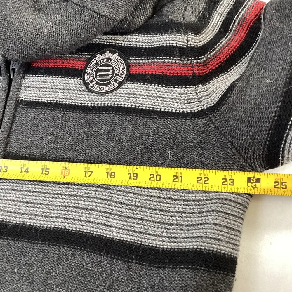 Buffalo David Bitton Men's Xl Sherpa Lined Zip Sweater Black/Grey/Red - Picture 8 of 10